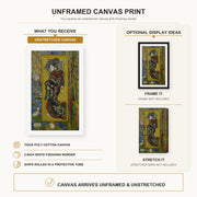 Vincent van Gogh - Courtesan canvas print size comparison and framing display infographic