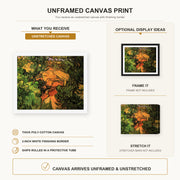 Vincent van Gogh - Entrance to a Quarry canvas print size comparison and framing display infographic