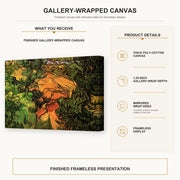 Vincent van Gogh - Entrance to a Quarry gallery wrap canvas construction and hanging details infographic