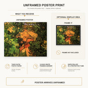 Vincent van Gogh - Entrance to a Quarry poster print size comparison and framing display infographic