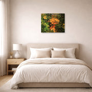 Unframed poster print of Vincent van Gogh's Entrance to a Quarry displayed on a wall in a bedroom