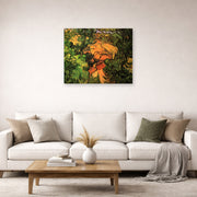 Unframed poster print of Vincent van Gogh's Entrance to a Quarry displayed on a wall in a living room