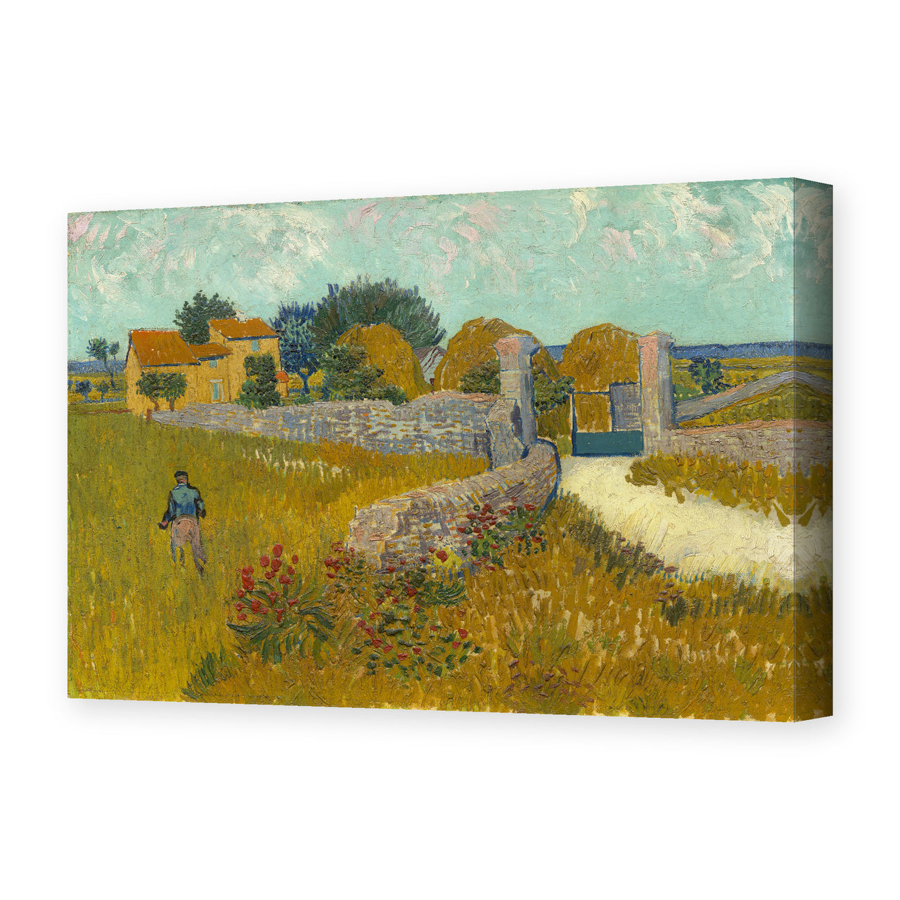 Vincent van Gogh's 'Farmhouse in Provence' painting reproduced as a gallery-wrapped canvas print