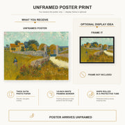 Vincent van Gogh - Farmhouse in Provence poster print size comparison and framing display infographic