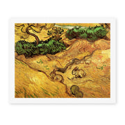 Vincent van Gogh's 'Field with Two Rabbits' painting reproduced as a rolled canvas print