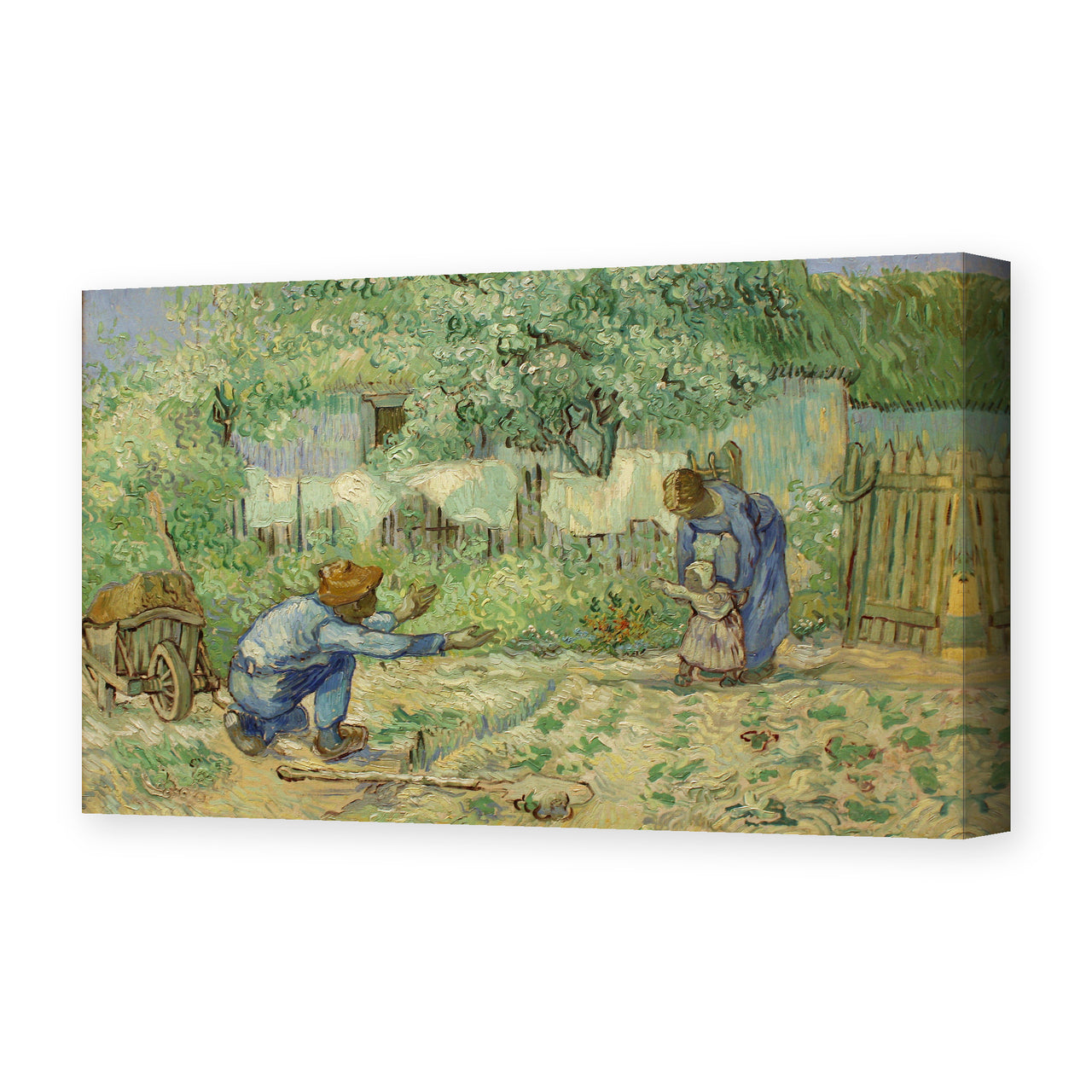Vincent van Gogh's 'First Steps after Millet' painting reproduced as a gallery-wrapped canvas print