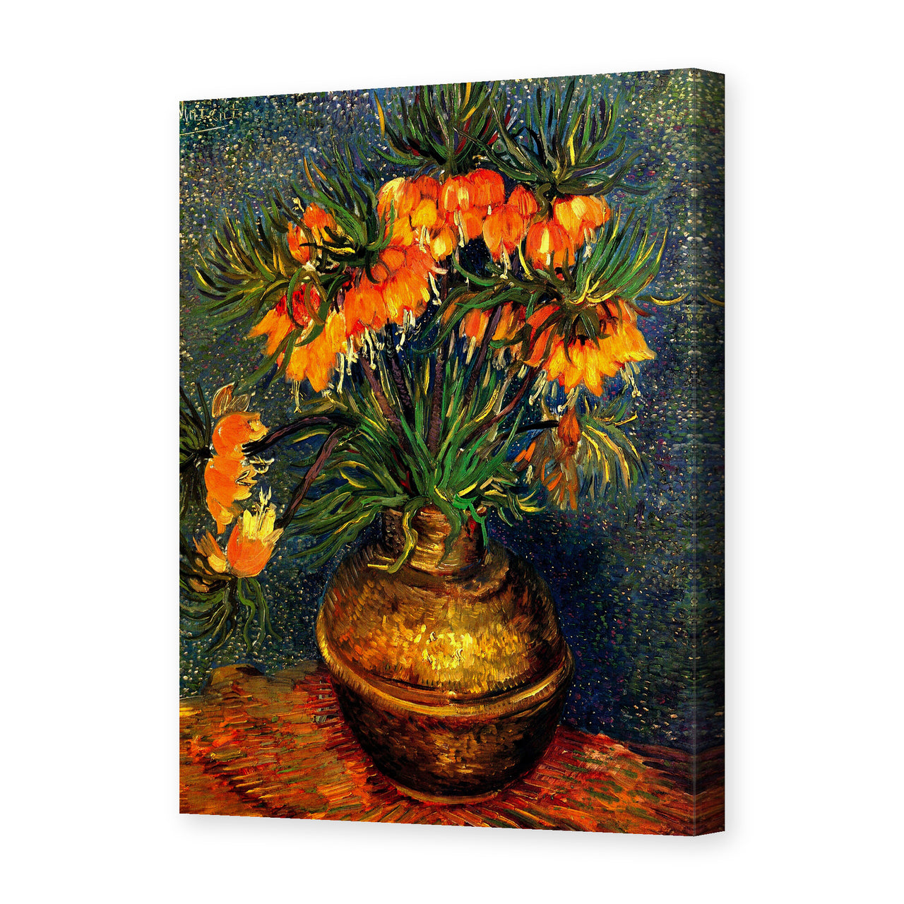 Vincent van Gogh's 'Fritillaries in a Copper Vase' painting reproduced as a gallery-wrapped canvas print
