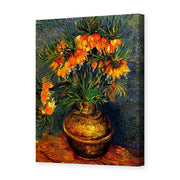 Vincent van Gogh's 'Fritillaries in a Copper Vase' painting reproduced as a gallery-wrapped canvas print