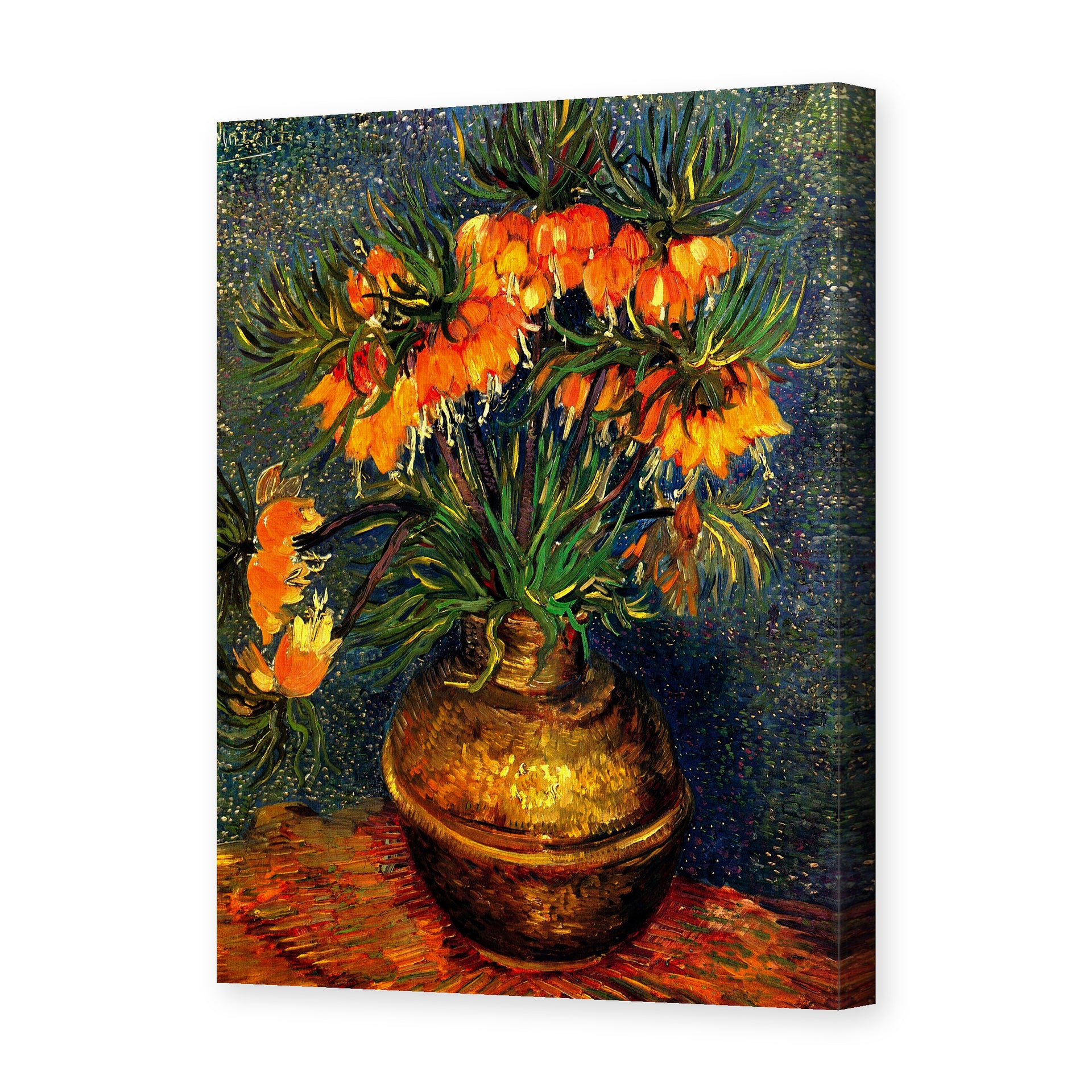 Vincent van Gogh's 'Fritillaries in a Copper Vase' painting reproduced as a gallery-wrapped canvas print