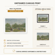 Vincent van Gogh - Garden with Courting Couples canvas print size comparison and framing display infographic