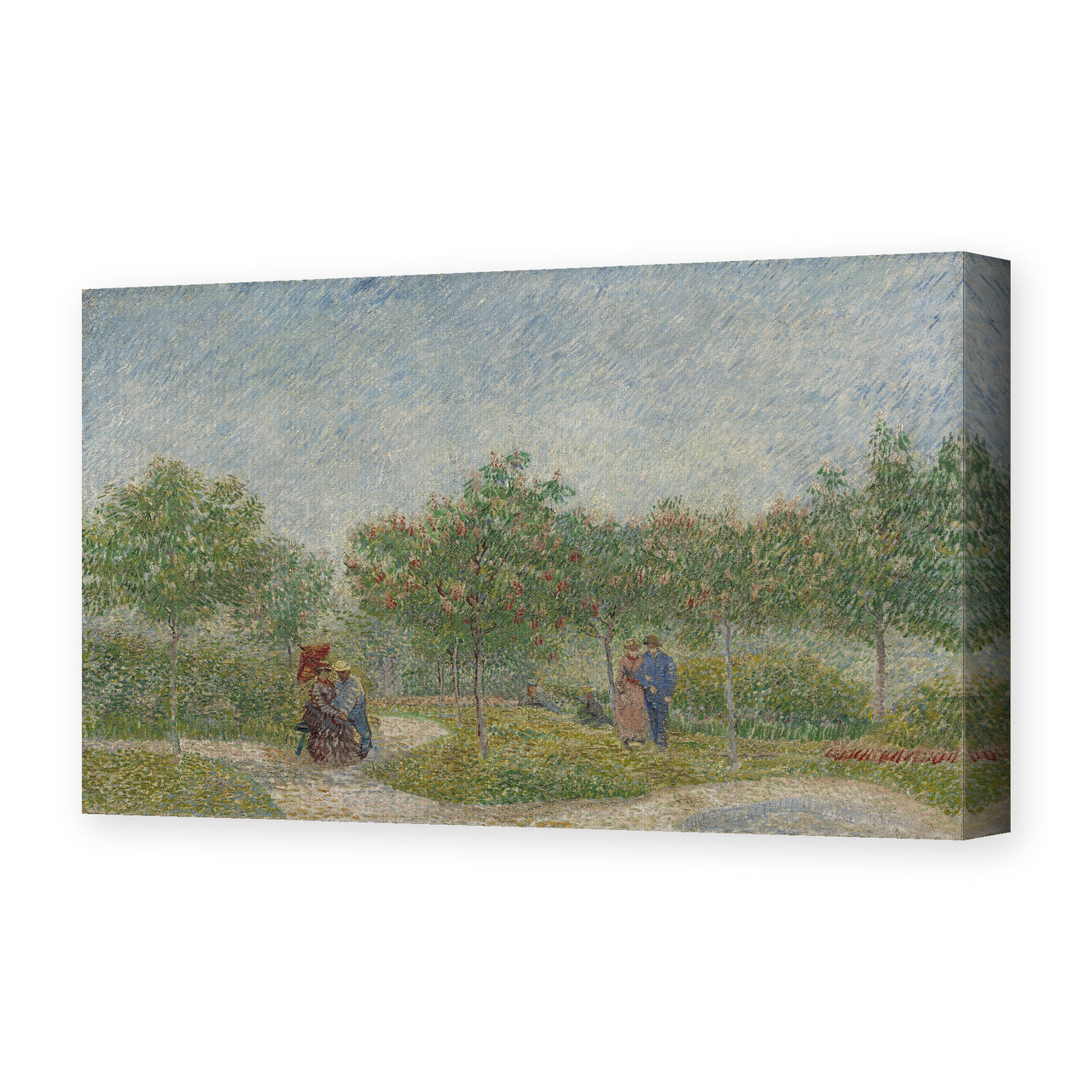 Vincent van Gogh's 'Garden with Courting Couples' painting reproduced as a gallery-wrapped canvas print