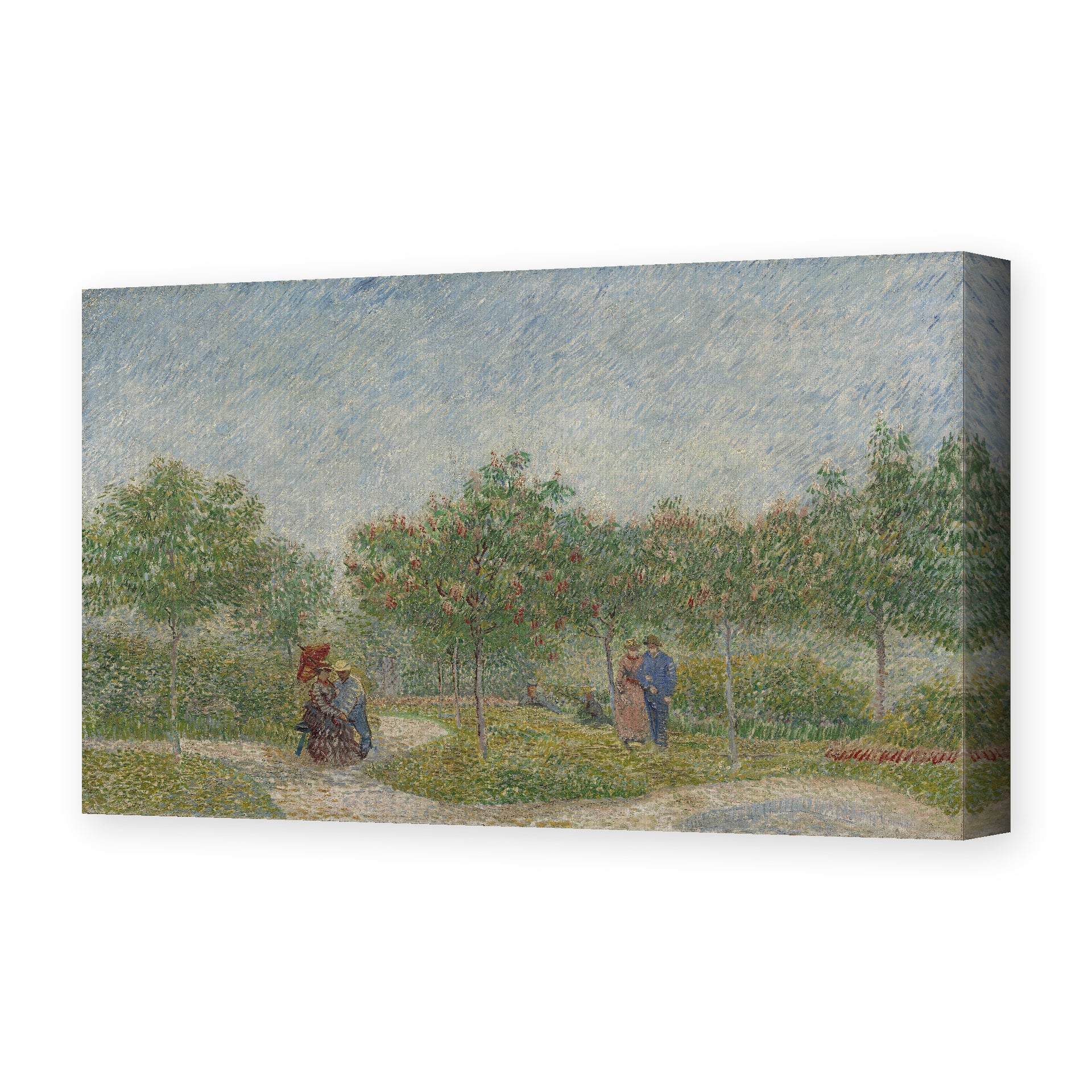 Vincent van Gogh's 'Garden with Courting Couples' painting reproduced as a gallery-wrapped canvas print