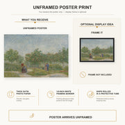 Vincent van Gogh - Garden with Courting Couples poster print size comparison and framing display infographic