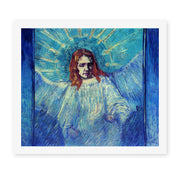 Vincent van Gogh's 'Half Figure of an Angel after Rembrandt' painting reproduced as a rolled canvas print
