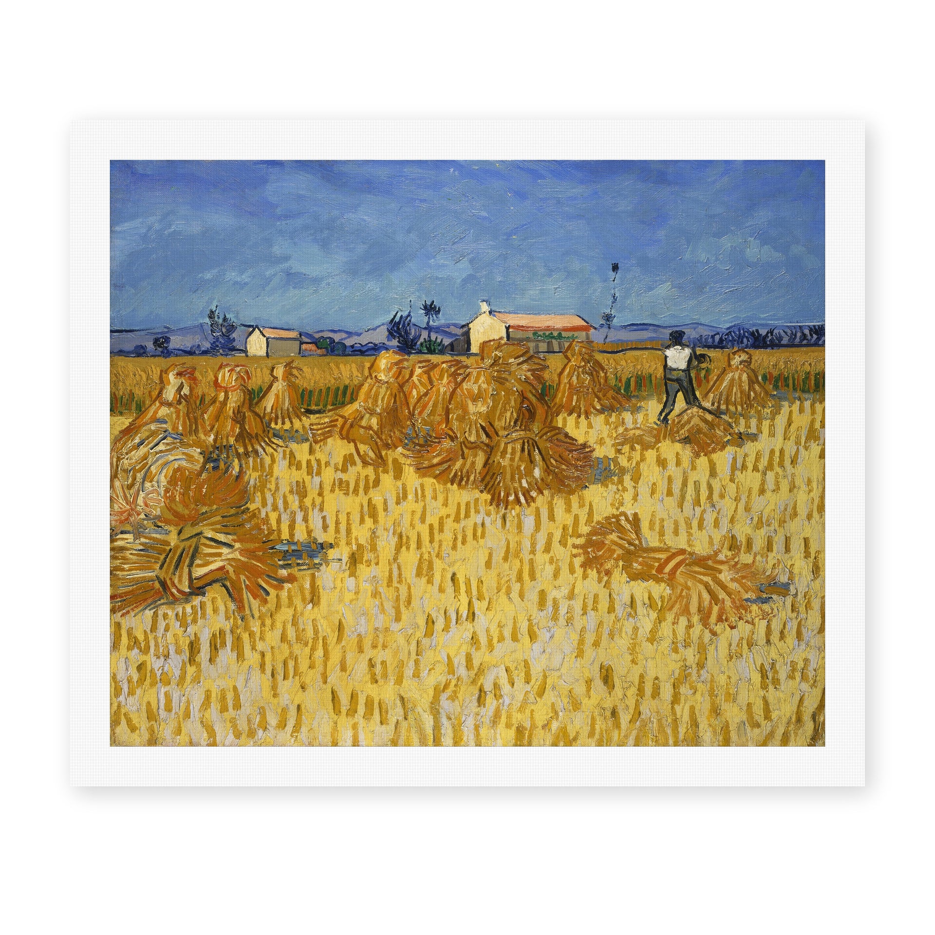 Vincent van Gogh's 'Harvest in Provence' painting reproduced as a rolled canvas print