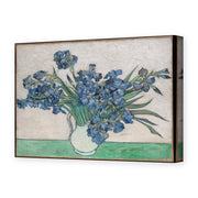 Vincent van Gogh's 'Irises and Roses' painting reproduced as a gallery-wrapped canvas print