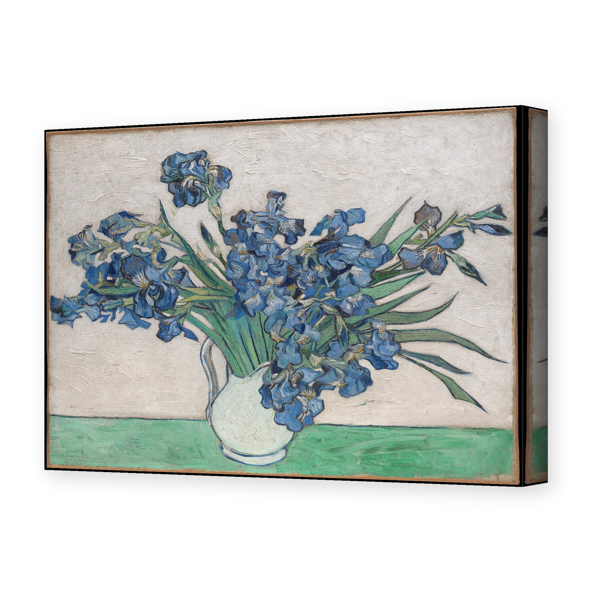 Vincent van Gogh's 'Irises and Roses' painting reproduced as a gallery-wrapped canvas print