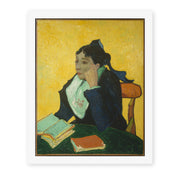 Vincent van Gogh's 'L'arlesienne: Madame Ginoux with Gloves and Umbrella' painting reproduced as a rolled canvas print