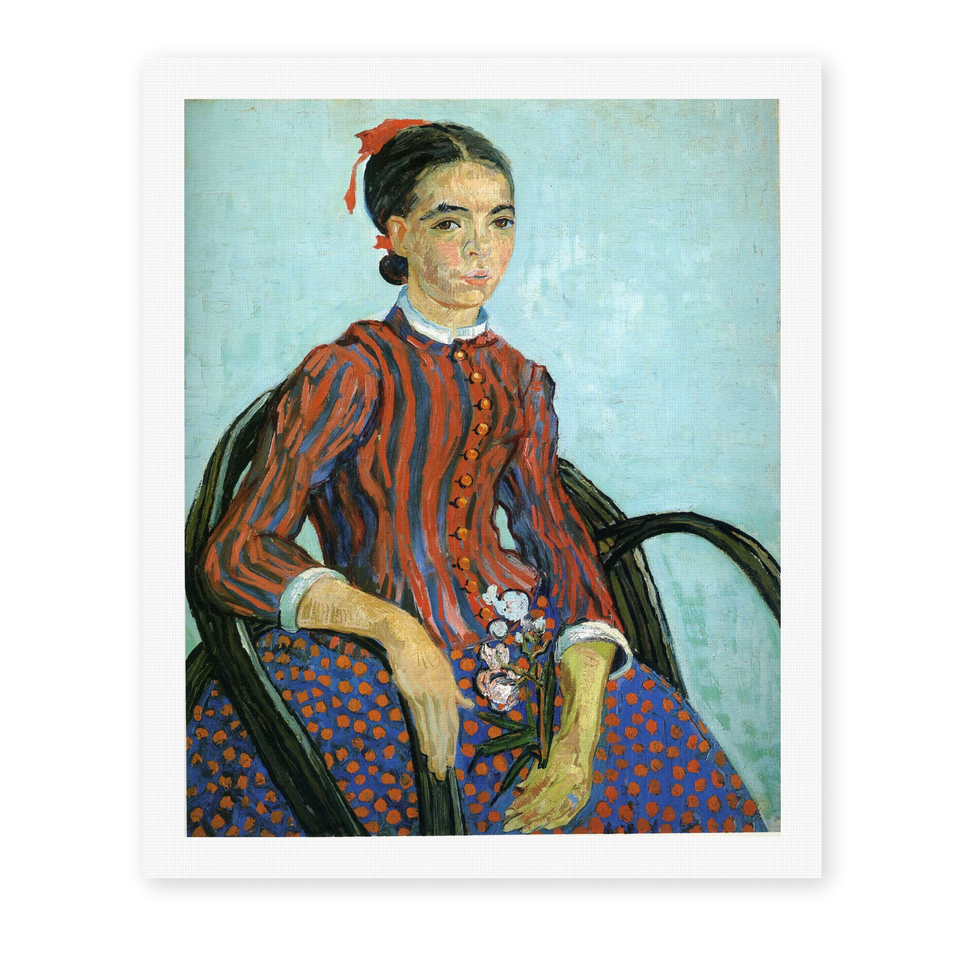Vincent van Gogh's 'La Mousme' painting reproduced as a rolled canvas print