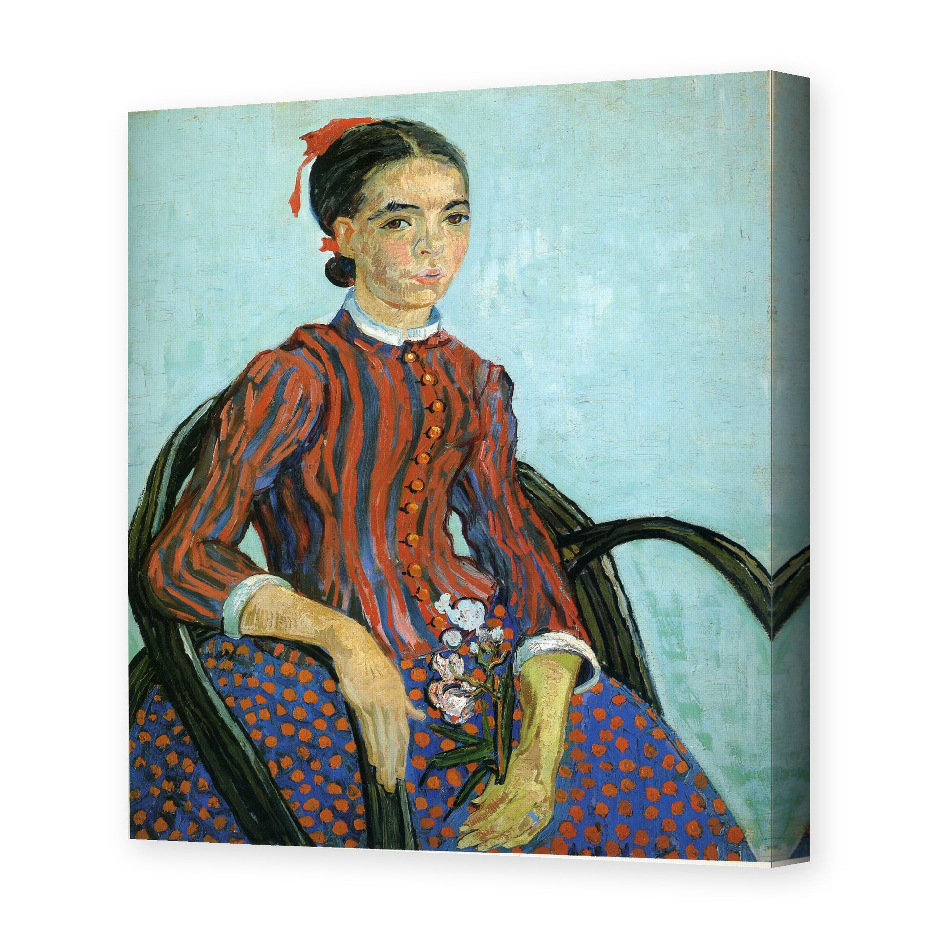 Vincent van Gogh's 'La Mousme' painting reproduced as a gallery-wrapped canvas print
