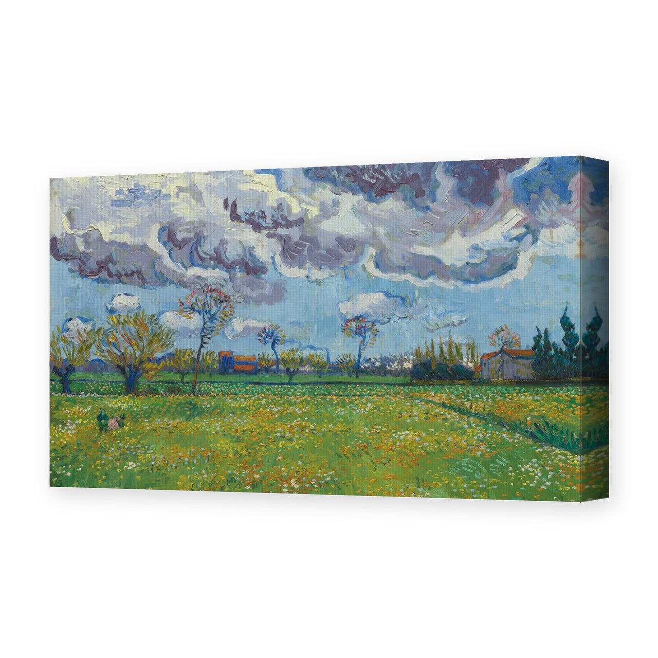 Vincent van Gogh's 'Landscape Under a Stormy Sky' painting reproduced as a gallery-wrapped canvas print