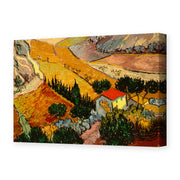 Vincent van Gogh's 'Landscape with House and Ploughman' painting reproduced as a gallery-wrapped canvas print