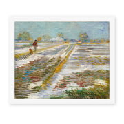 Vincent van Gogh's 'Landscape with Snow' painting reproduced as a rolled canvas print