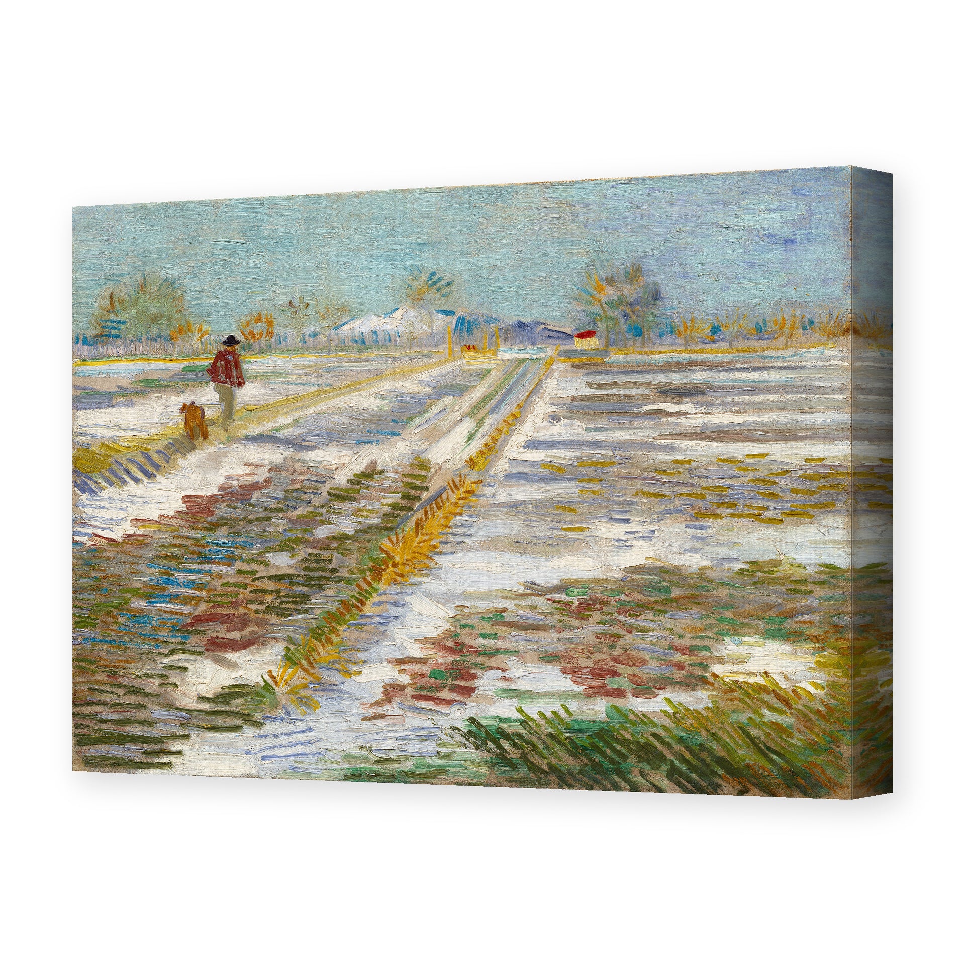 Vincent van Gogh's 'Landscape with Snow' painting reproduced as a gallery-wrapped canvas print