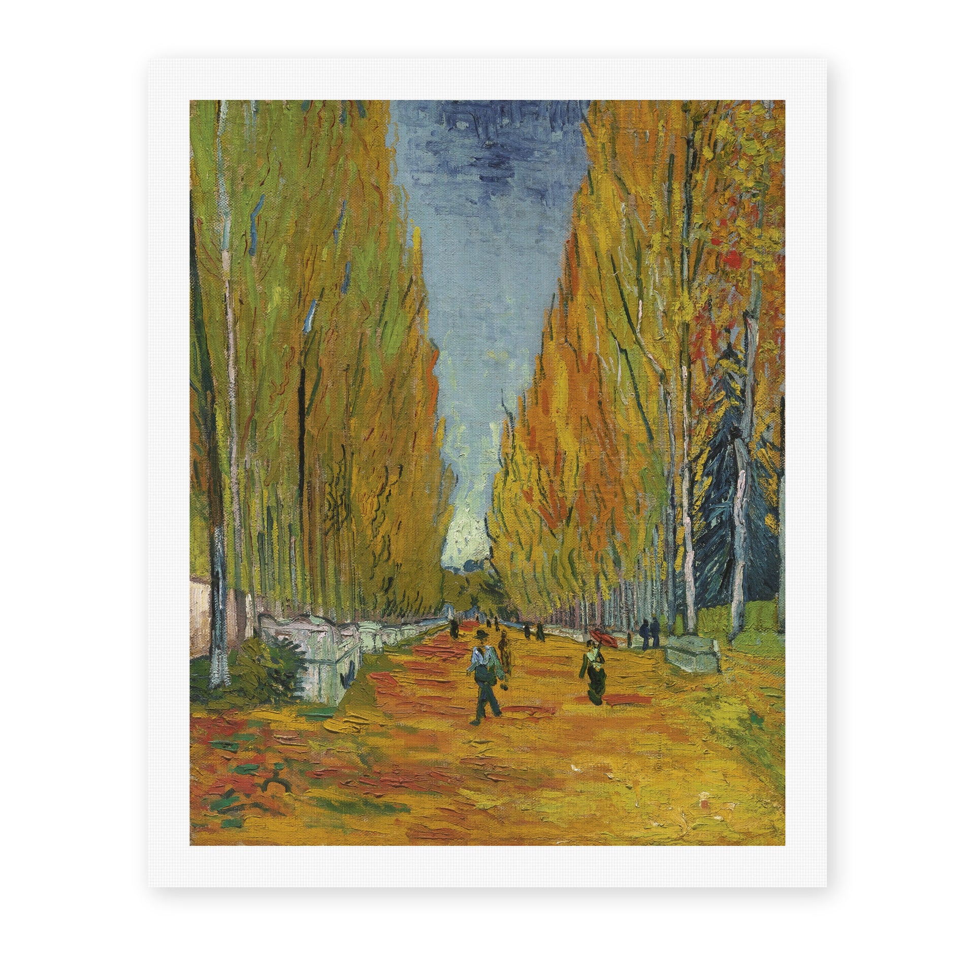 Vincent van Gogh's 'Les Alyscamps' painting reproduced as a rolled canvas print