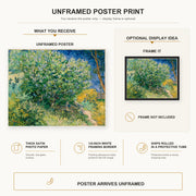 Vincent van Gogh - Lilac Bush poster print size comparison and framing display infographic