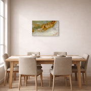 Gallery-wrapped canvas print of Vincent van Gogh's Lying Naked displayed on a wall in a dining room