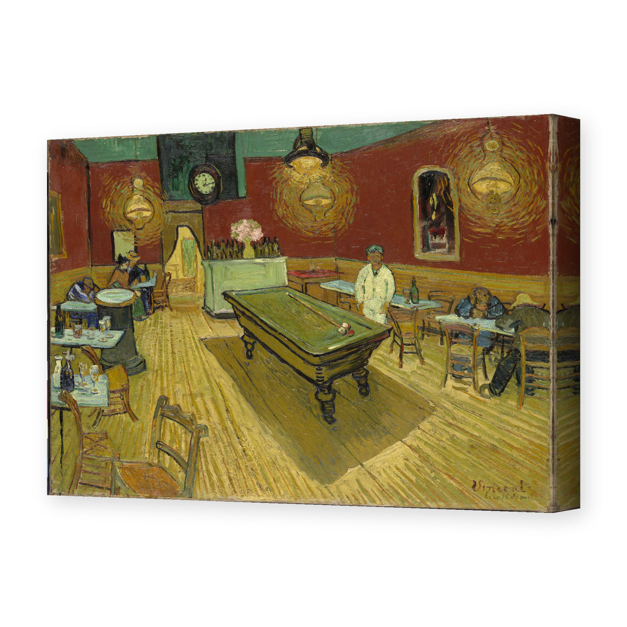 Vincent van Gogh's 'Night Café' painting reproduced as a gallery-wrapped canvas print