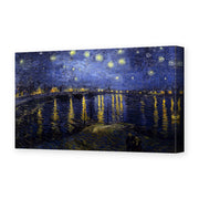 Vincent van Gogh's 'Night over the Rhone' painting reproduced as a gallery-wrapped canvas print