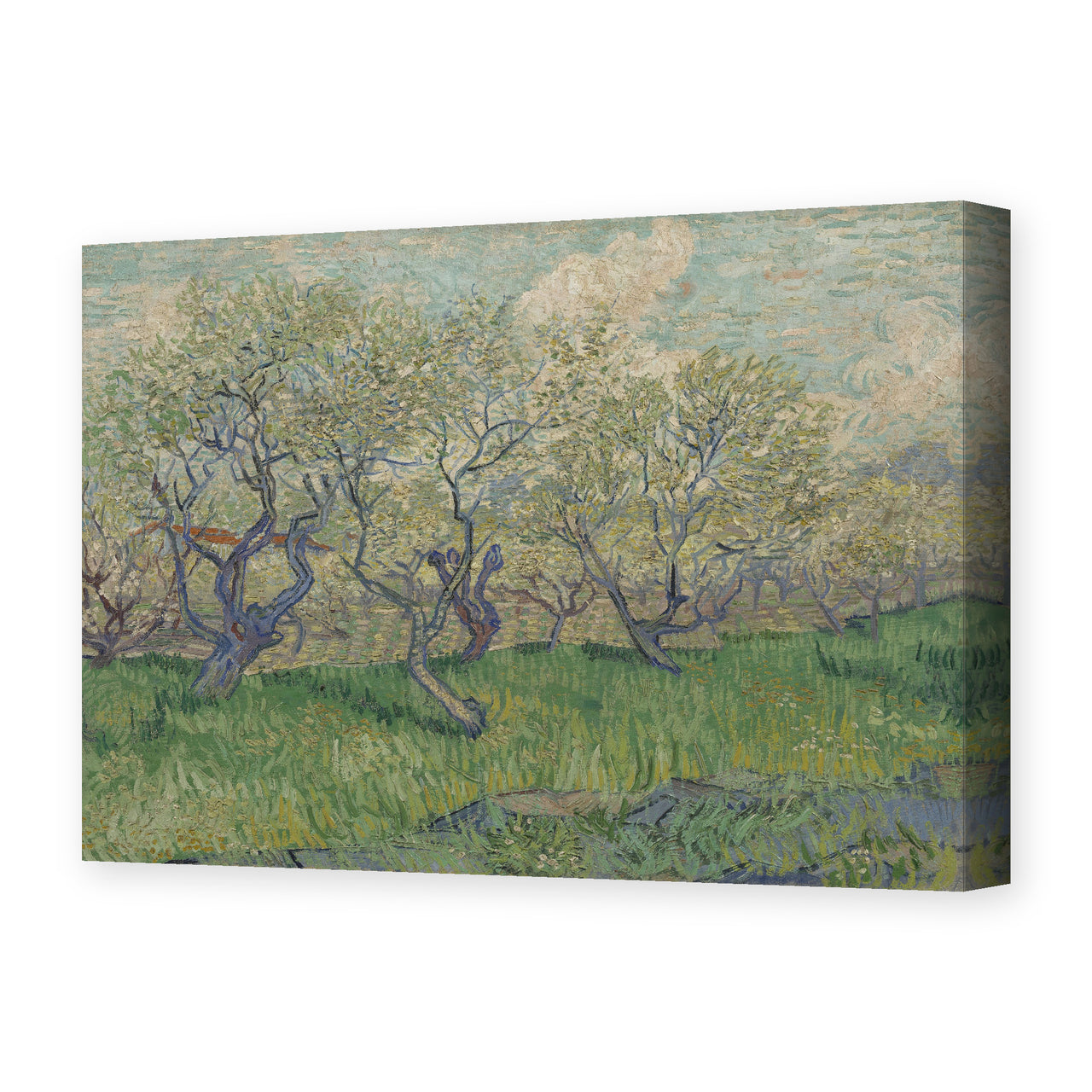 Vincent van Gogh's 'Orchard in Blossom' painting reproduced as a gallery-wrapped canvas print