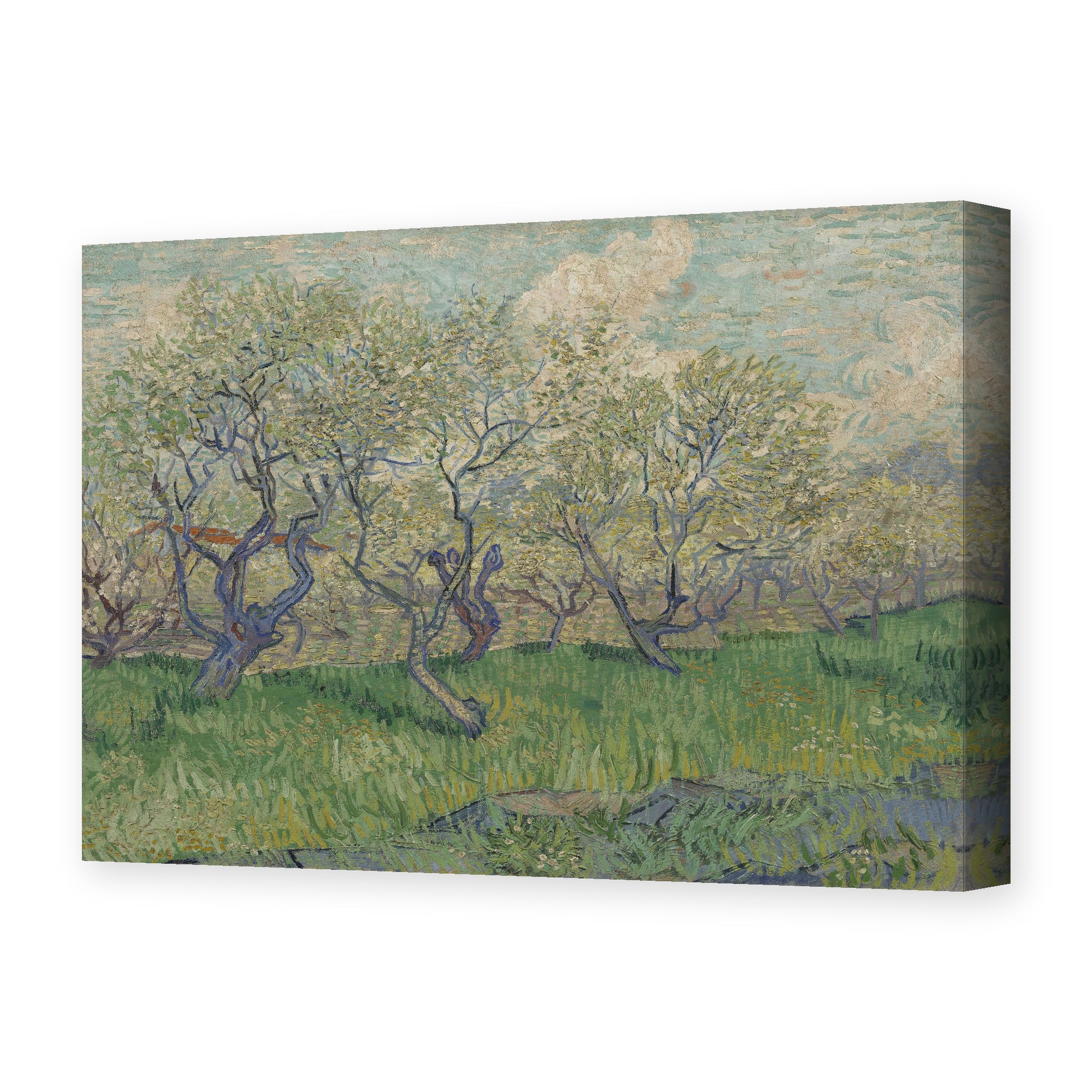 Vincent van Gogh's 'Orchard in Blossom' painting reproduced as a gallery-wrapped canvas print