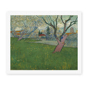 Vincent van Gogh's 'Orchards in Blossom, View of Arles' painting reproduced as a rolled canvas print