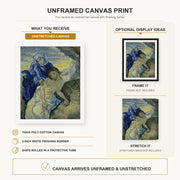 Vincent van Gogh - Pieta canvas print size comparison and framing display infographic