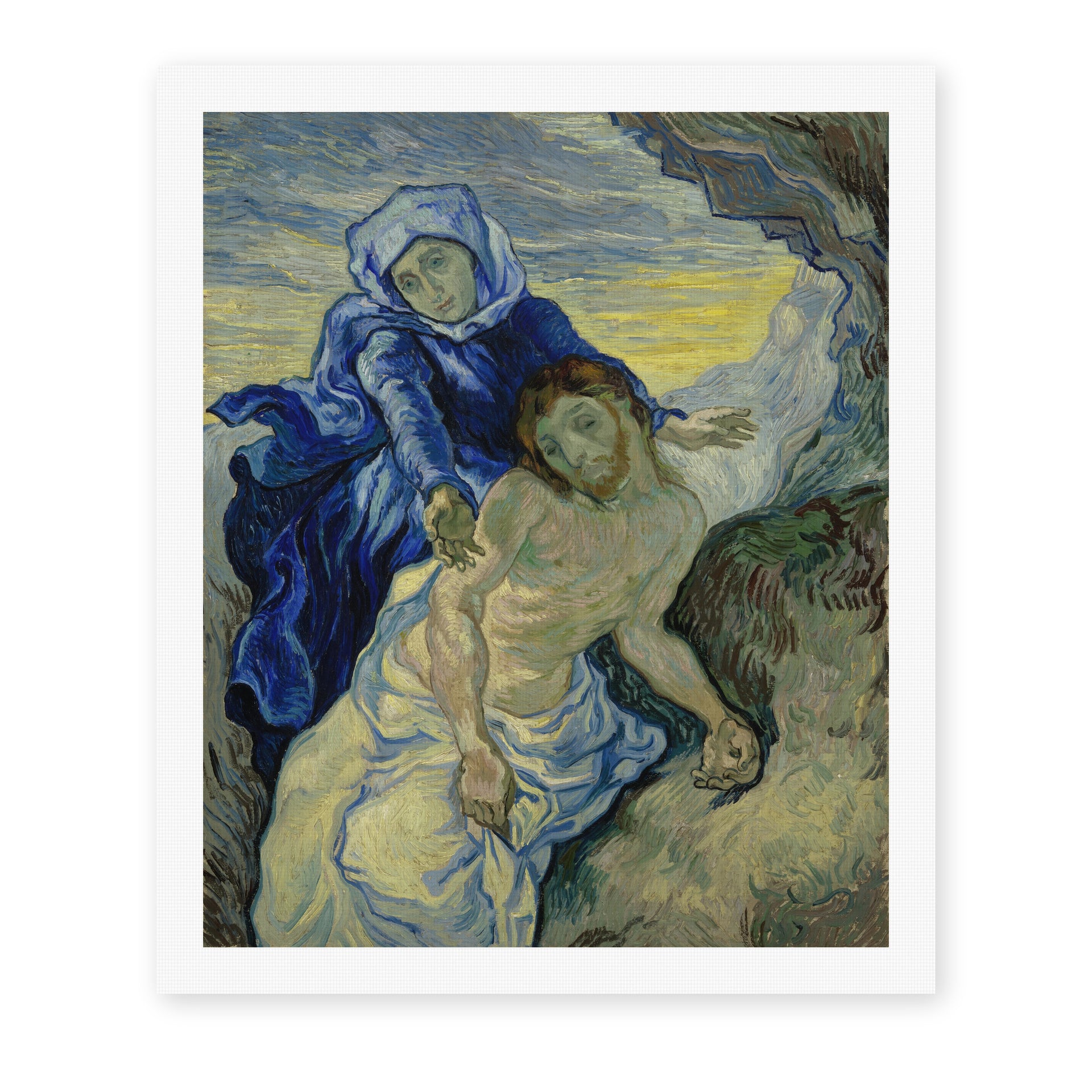 Vincent van Gogh's 'Pieta' painting reproduced as a rolled canvas print