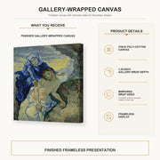 Vincent van Gogh - Pieta gallery wrap canvas construction and hanging details infographic