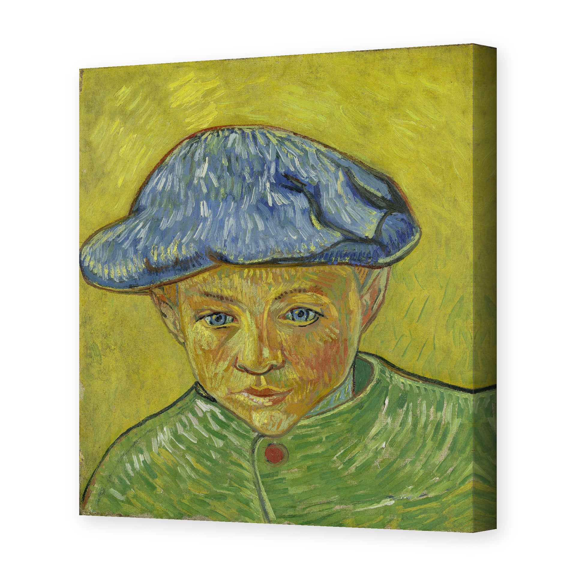 Vincent van Gogh's 'Portrait of Camille Roulin' painting reproduced as a gallery-wrapped canvas print