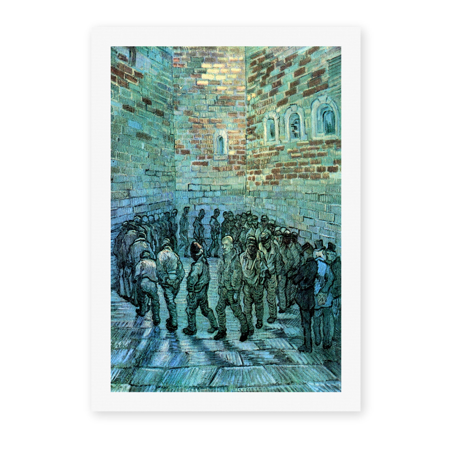 Vincent van Gogh's 'Prisoners Exercising' painting reproduced as a rolled canvas print