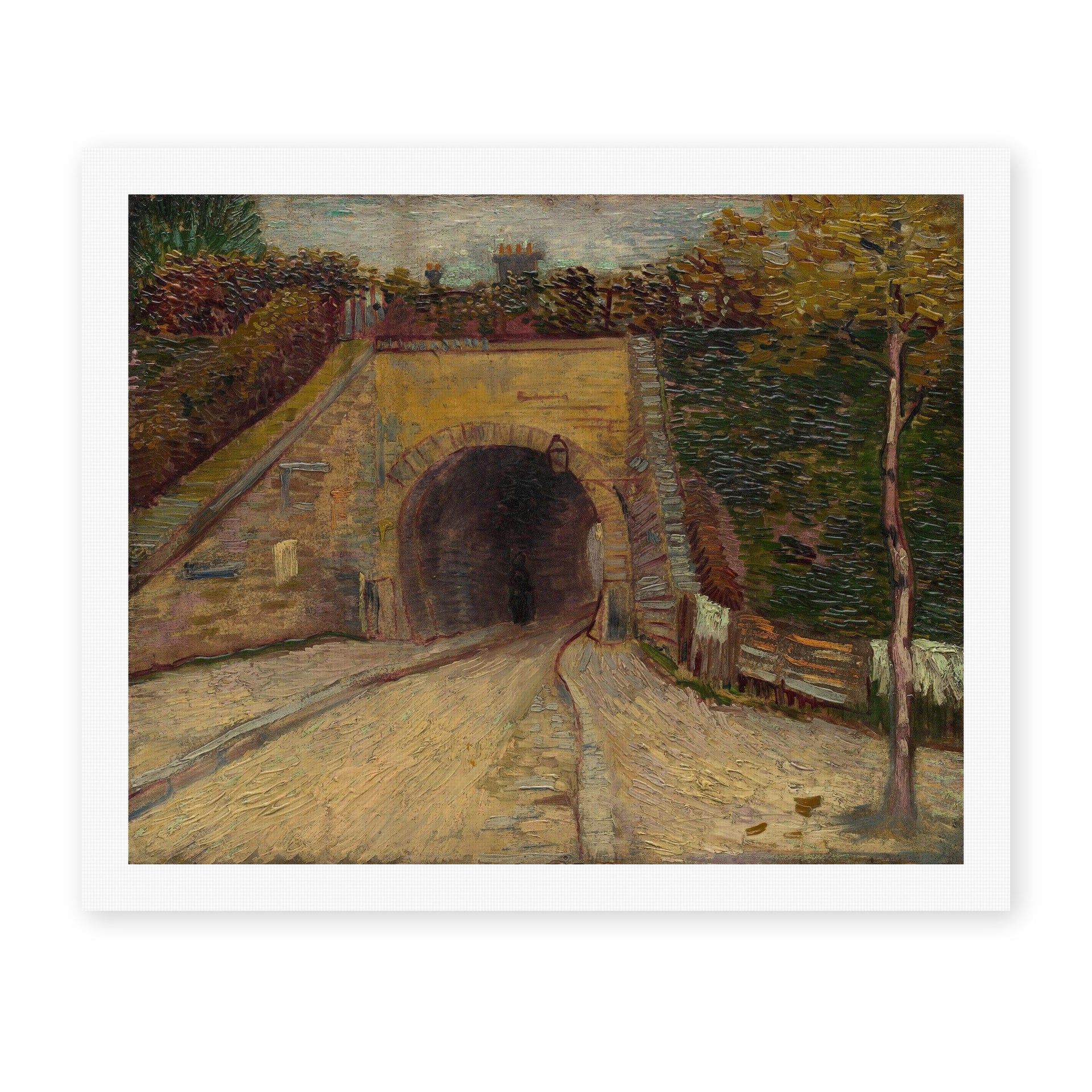 Vincent van Gogh's 'Roadway with Underpass' painting reproduced as a rolled canvas print