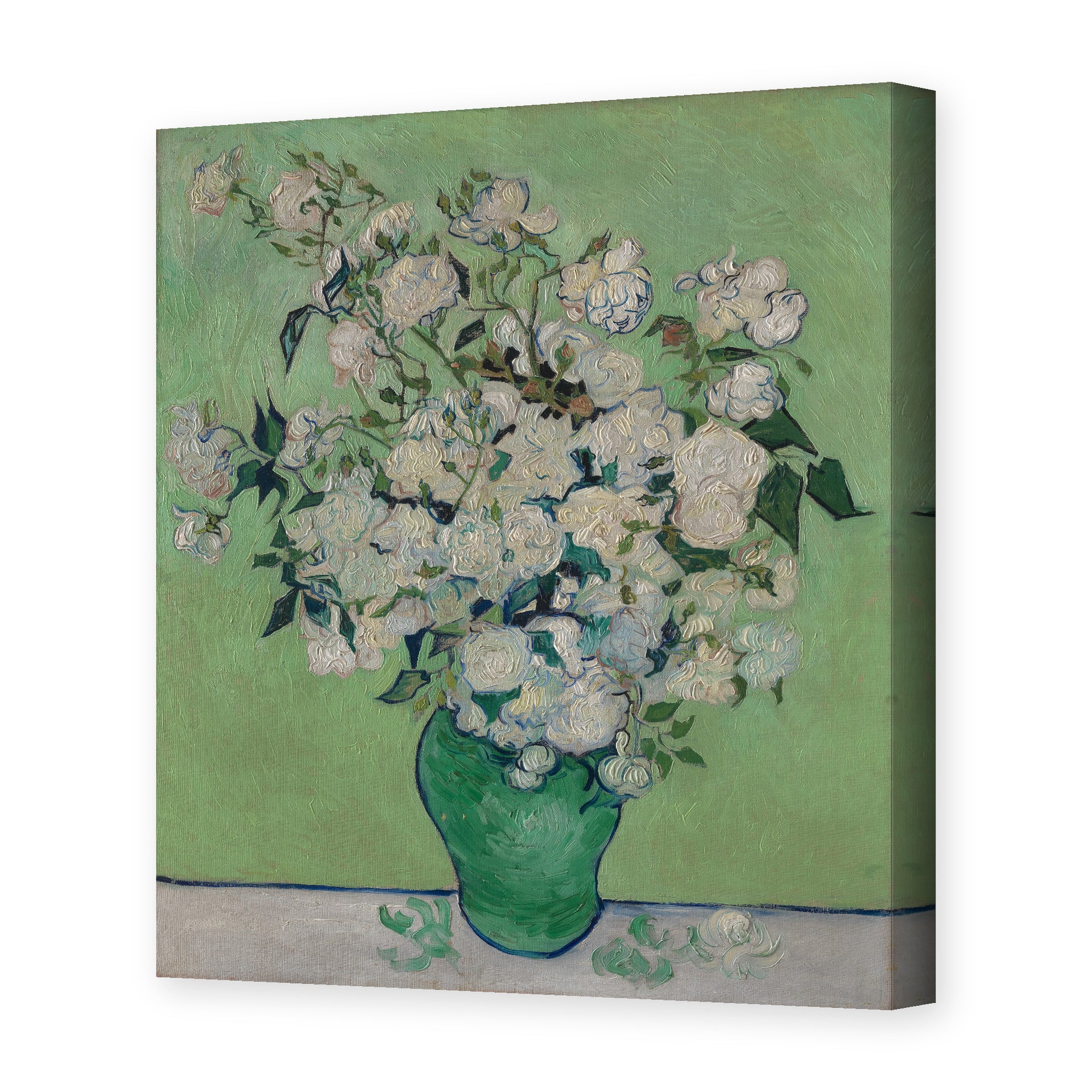 Vincent van Gogh's 'Roses' painting reproduced as a gallery-wrapped canvas print