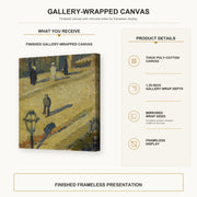 Vincent van Gogh - Scene De Rue gallery wrap canvas construction and hanging details infographic