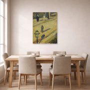 Unframed poster print of Vincent van Gogh's Scene De Rue displayed on a wall in a dining room