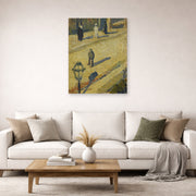 Unframed poster print of Vincent van Gogh's Scene De Rue displayed on a wall in a living room