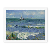 Vincent van Gogh's 'Seascape Near Les Saintes Maries De La Mer' painting reproduced as a rolled canvas print
