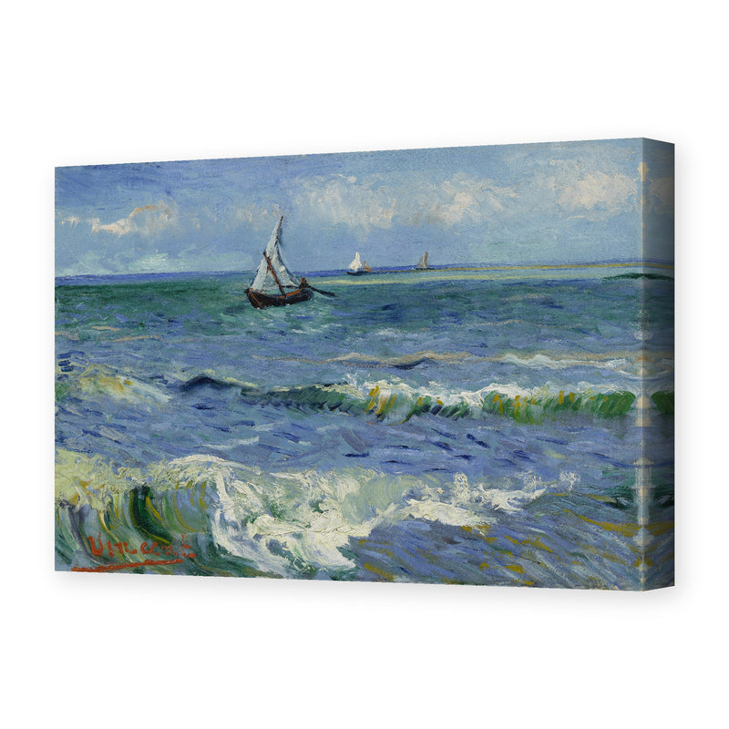 Vincent van Gogh's 'Seascape Near Les Saintes Maries De La Mer' painting reproduced as a gallery-wrapped canvas print