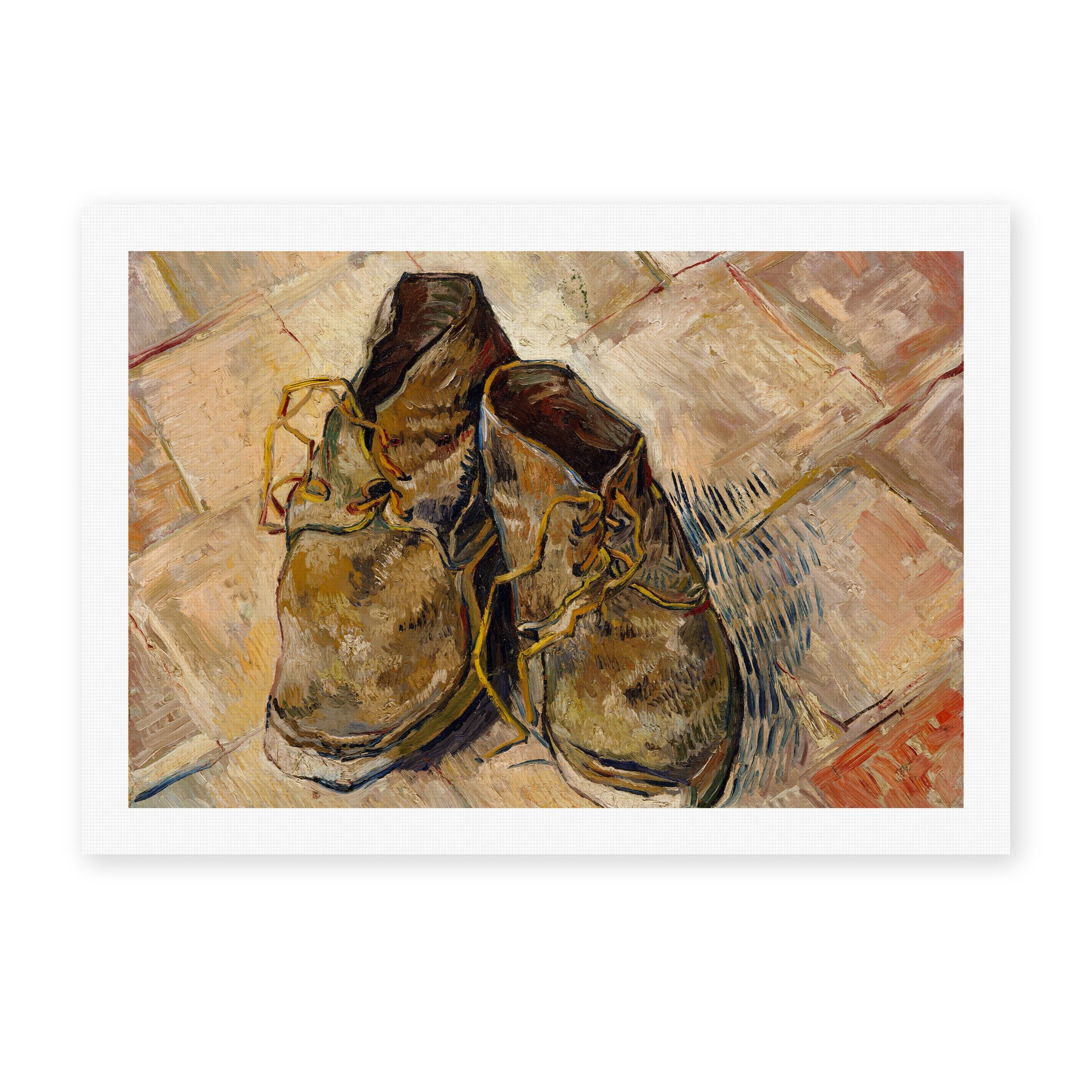 Vincent van Gogh's 'Shoes' painting reproduced as a rolled canvas print