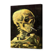Vincent van Gogh's 'Skull with Burning Cigarette' painting reproduced as a gallery-wrapped canvas print